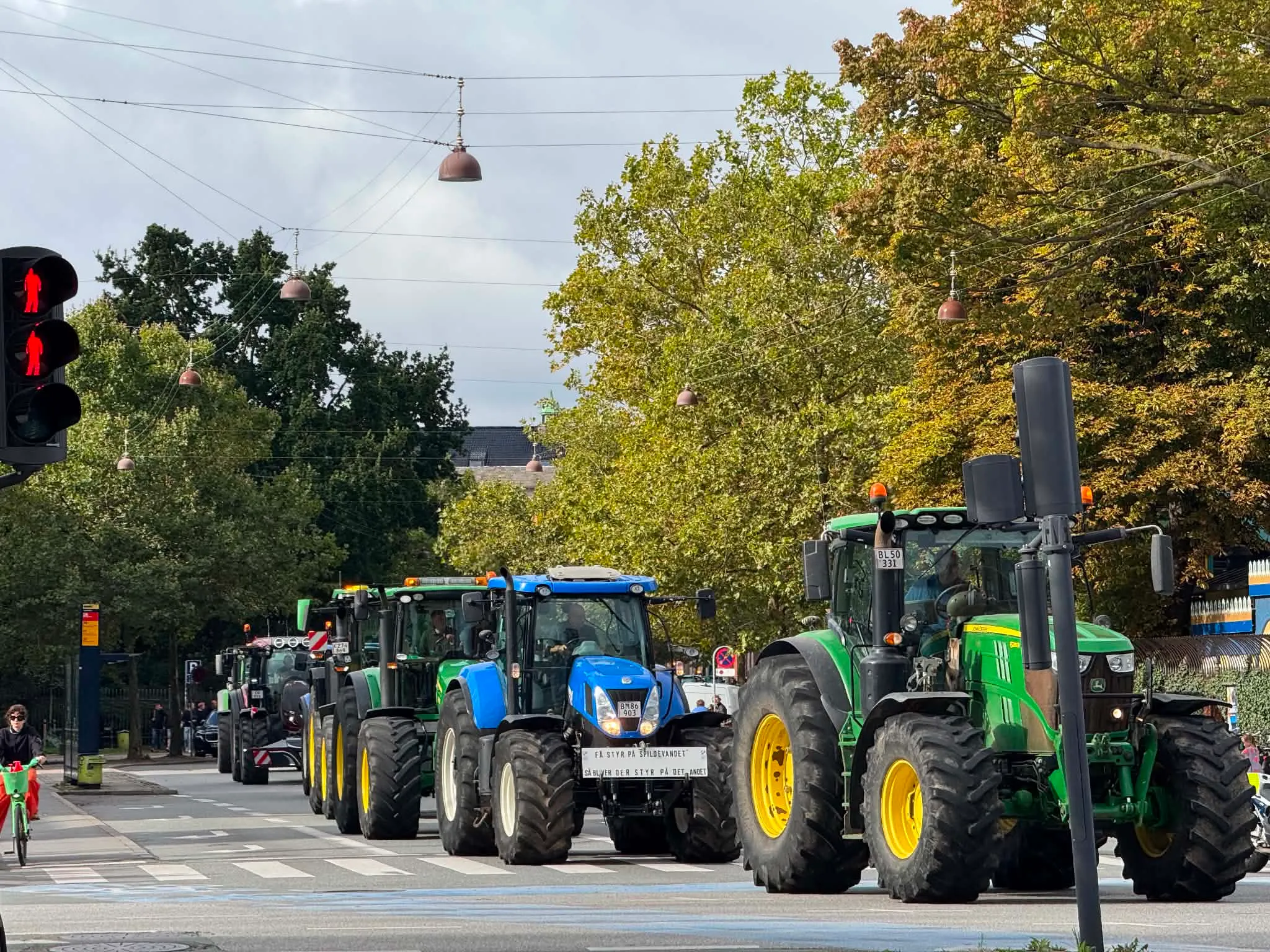 Why are there so many tractors in central Copenhagen on Tuesday?